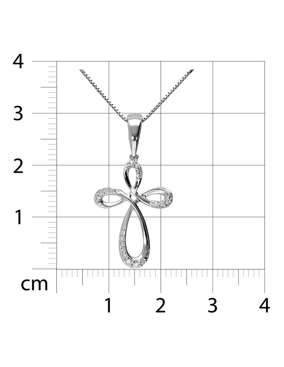 Dije de cruz de oro blanco 14 K 3
