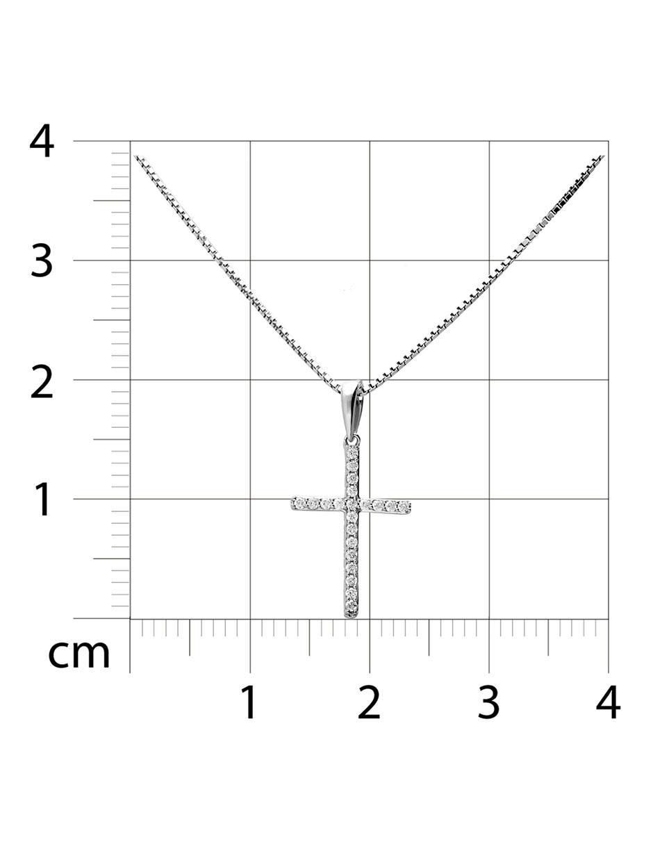 Dije de cruz de oro blanco 14 K 3