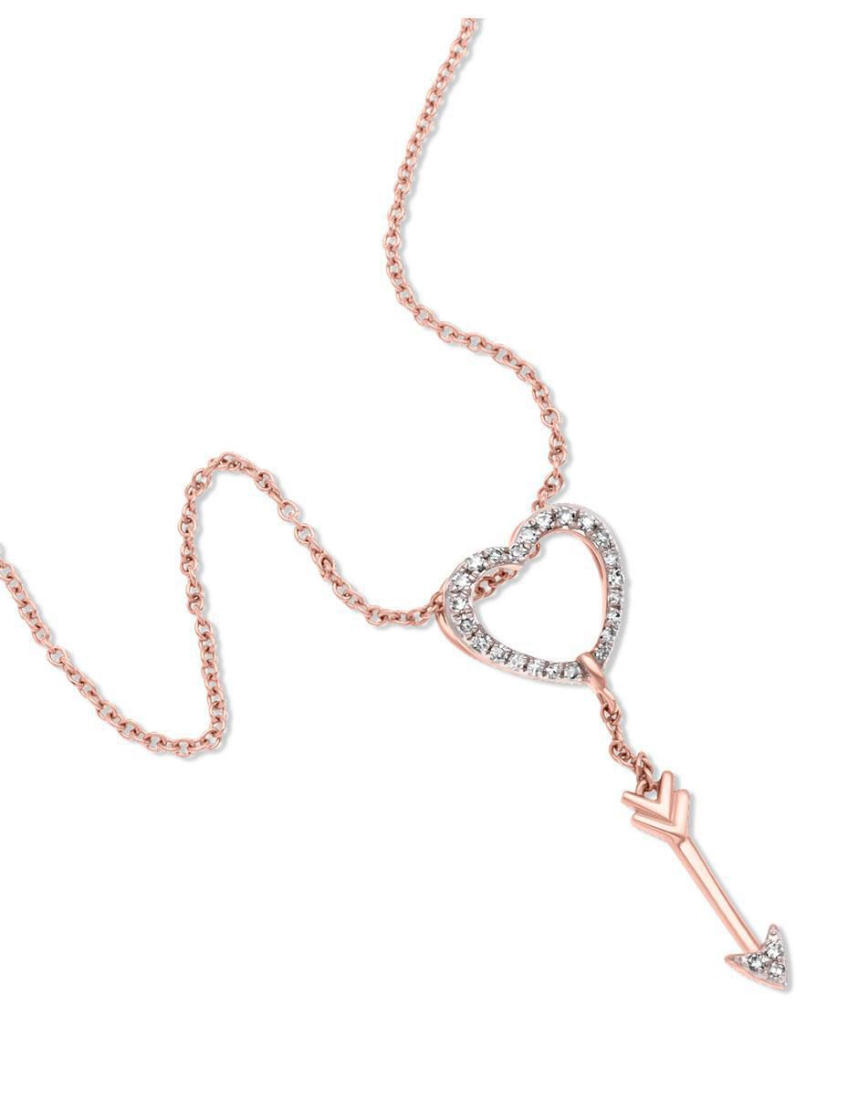 Colgante Y Dije de corazón de oro rosa 14 K