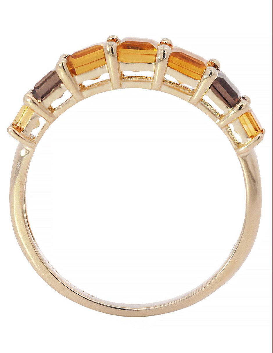 Anillo con gema 14 k de oro citrina brillante 3