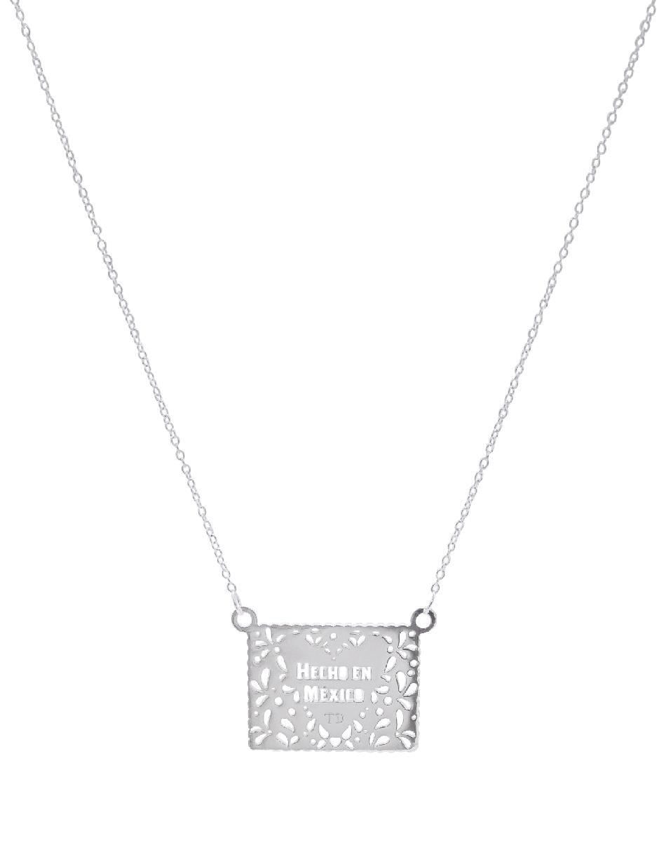 Collar con dije cuadrado de plata P 925 Collar con dije cuadrado de plata P 925