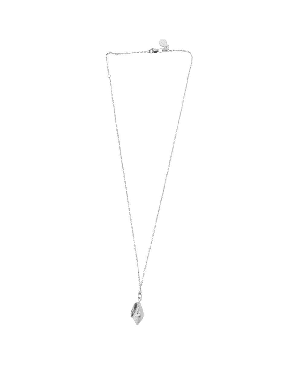 Collar con dije de concha de plata P 925 Collar con dije de concha de plata P 925