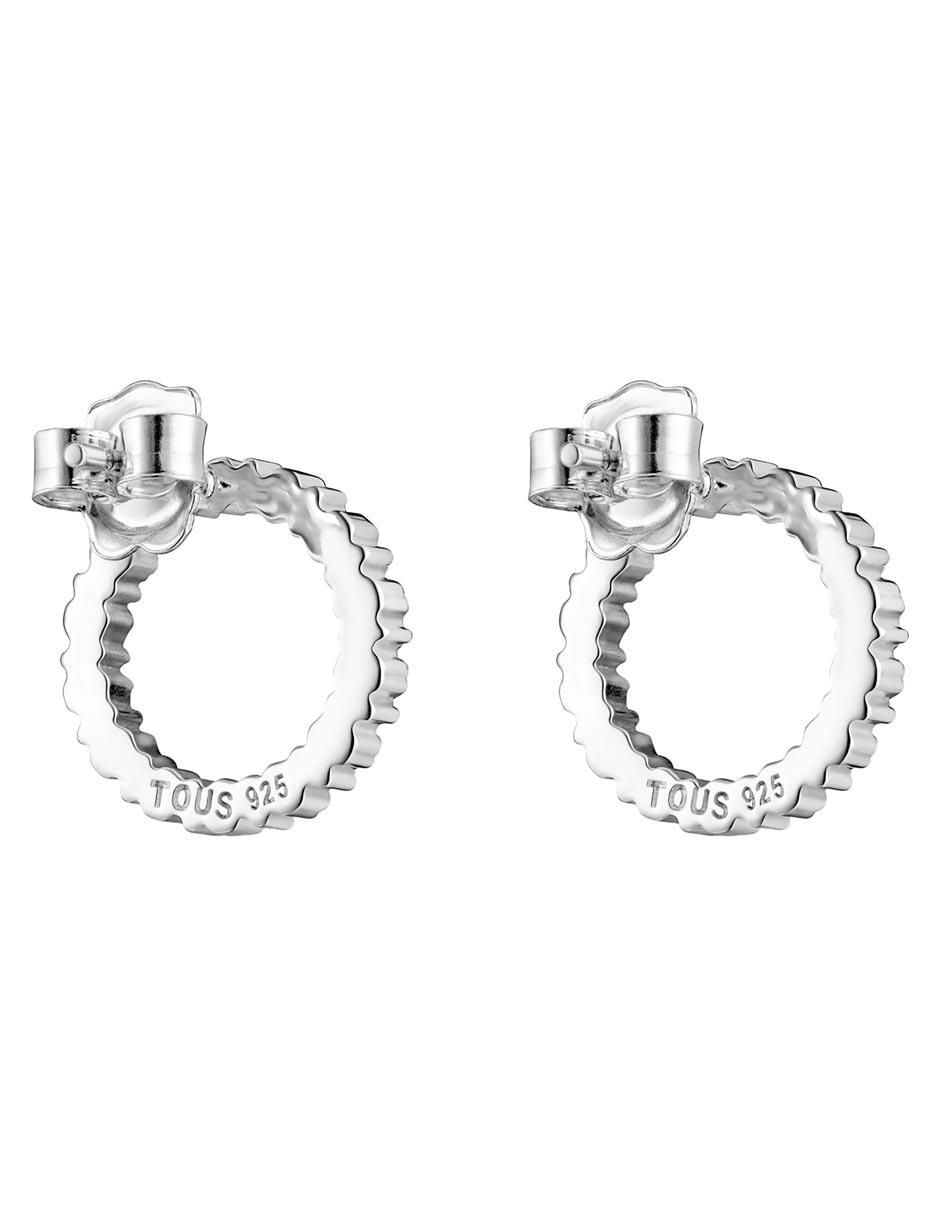Aretes redondos Oso Straight de plata P 925 con acabado brillante 3
