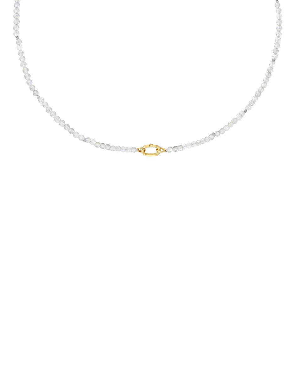 Collar Hold Oval de oro amarillo 18 k