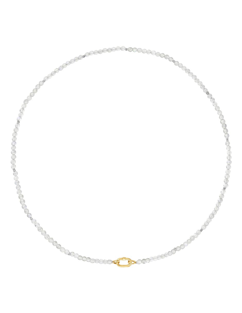 Collar Hold Oval de oro amarillo 18 k 2