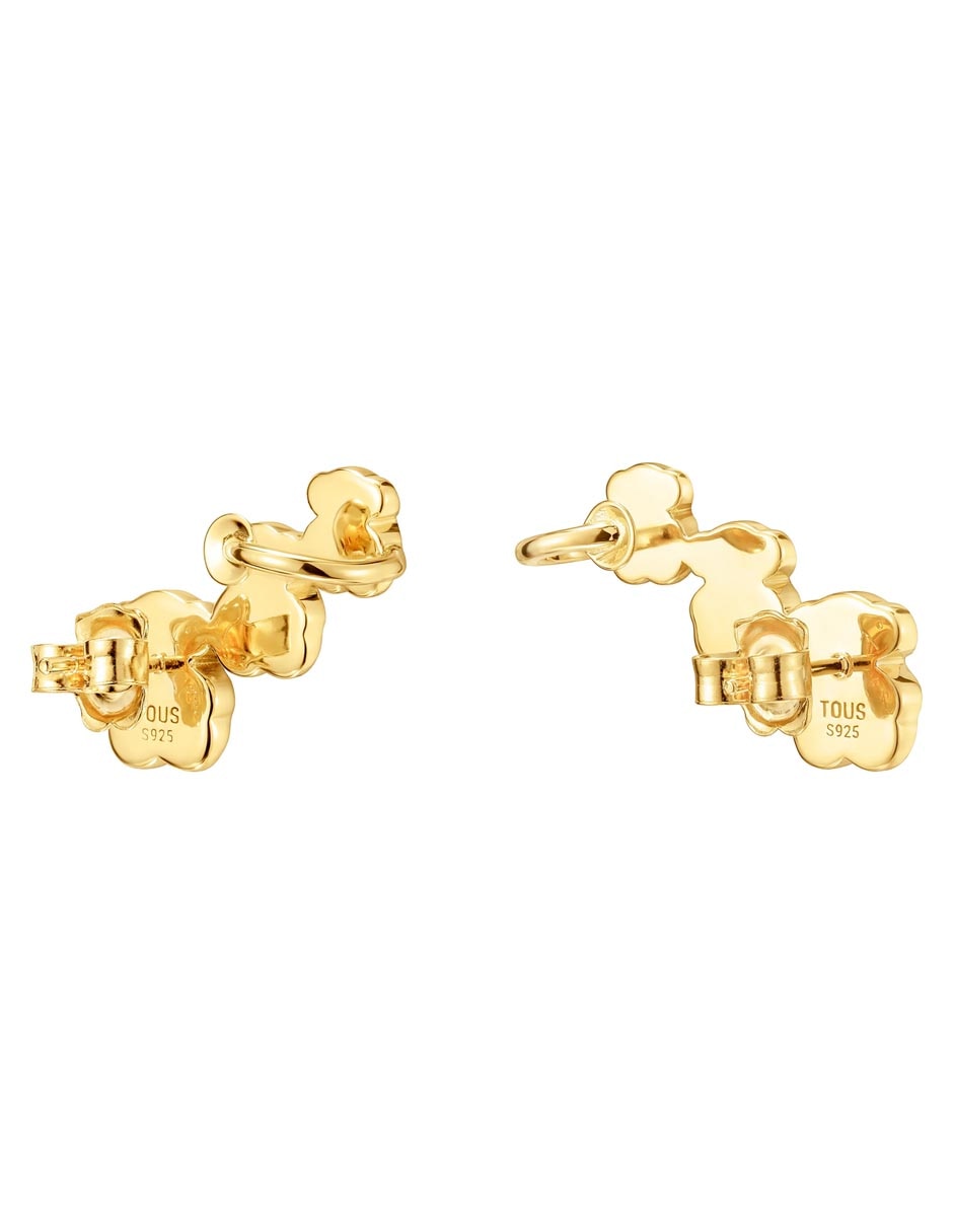 Aretes de oso de plata P 925 con acabado brillante ónix 3