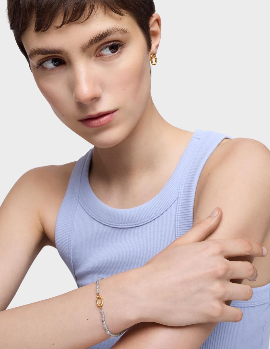 Pulsera de oro 18 K Hold Oval con acabado pulido 4