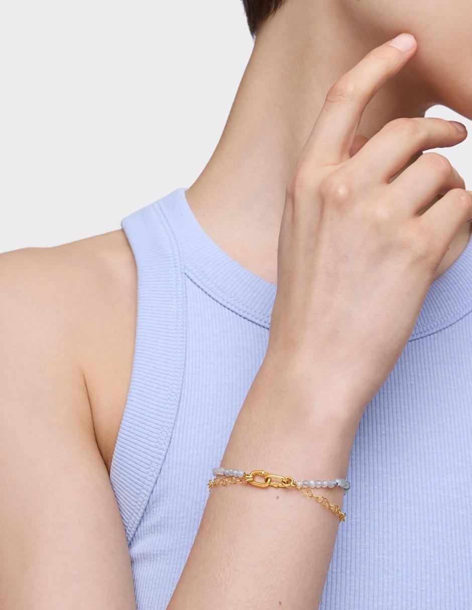 Pulsera de oro 18 K Hold Oval con acabado pulido 5
