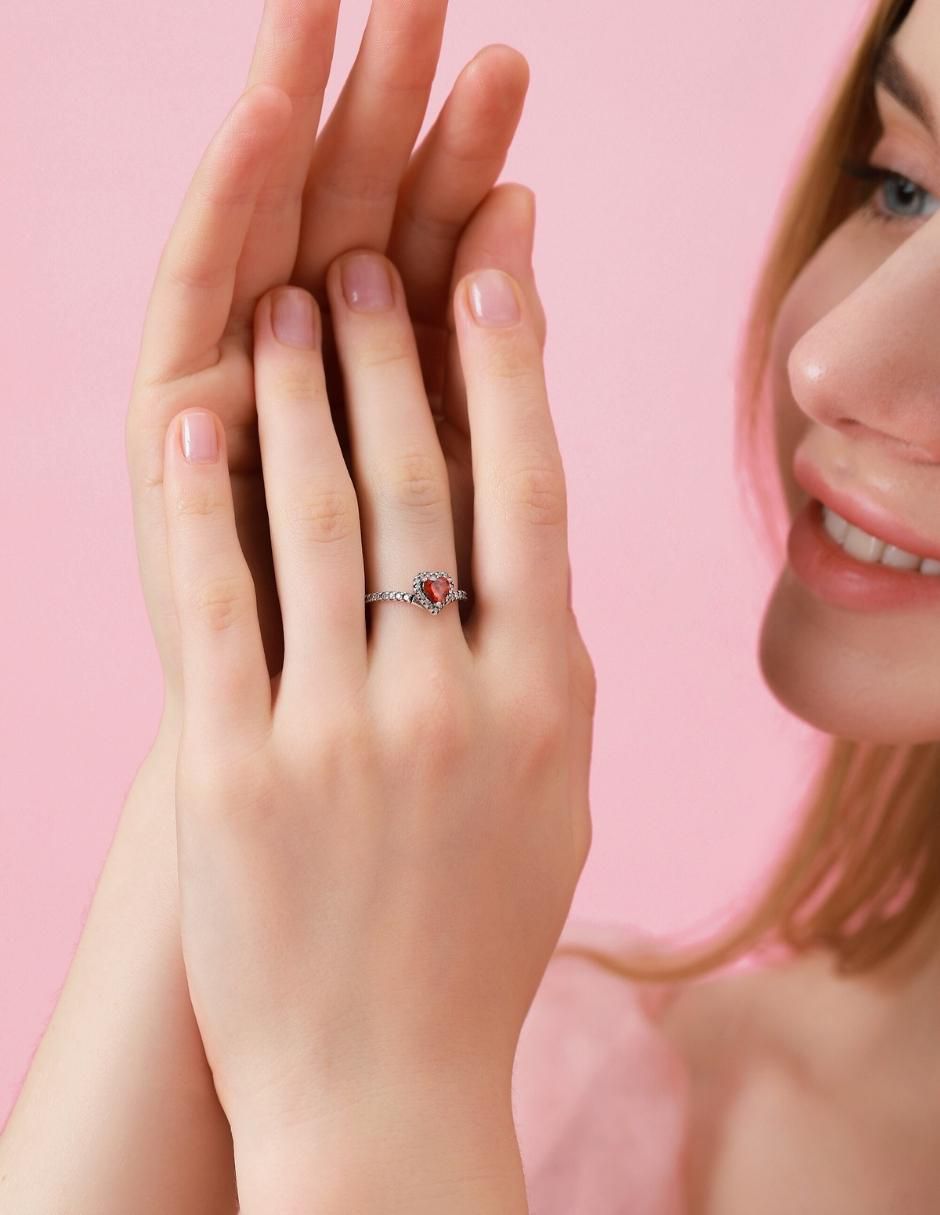 Anillo de corazón Eternity Moments P 925 de plata zirconia cúbica brillante 9