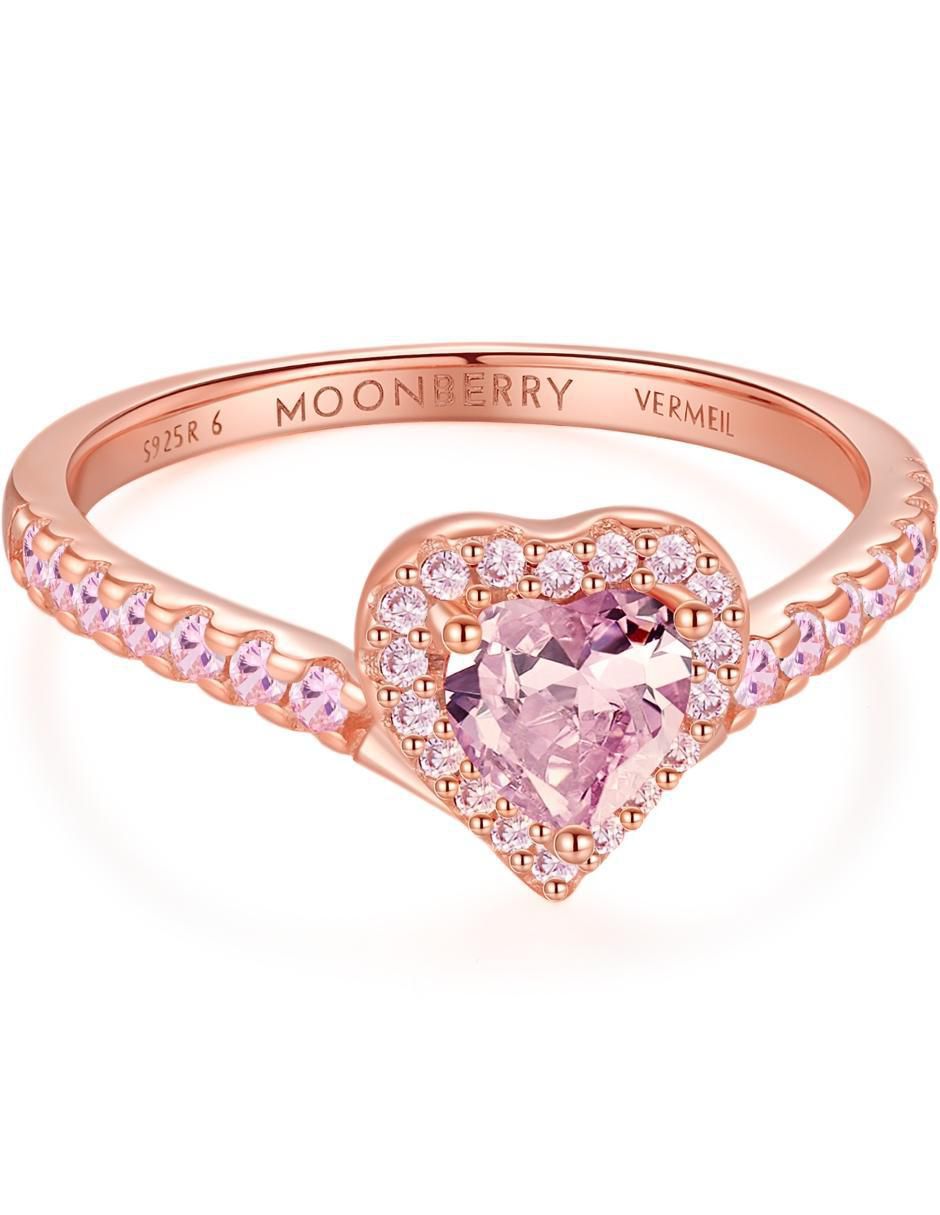 Anillo de corazón Moonberry Eternity Moments de plata vermeil P
