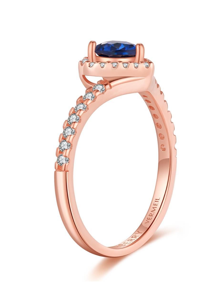 Anillo de corazón Eternity Moments de plata vermeil P 925 zirconia cúbica con acabado baño de oro rosa 3