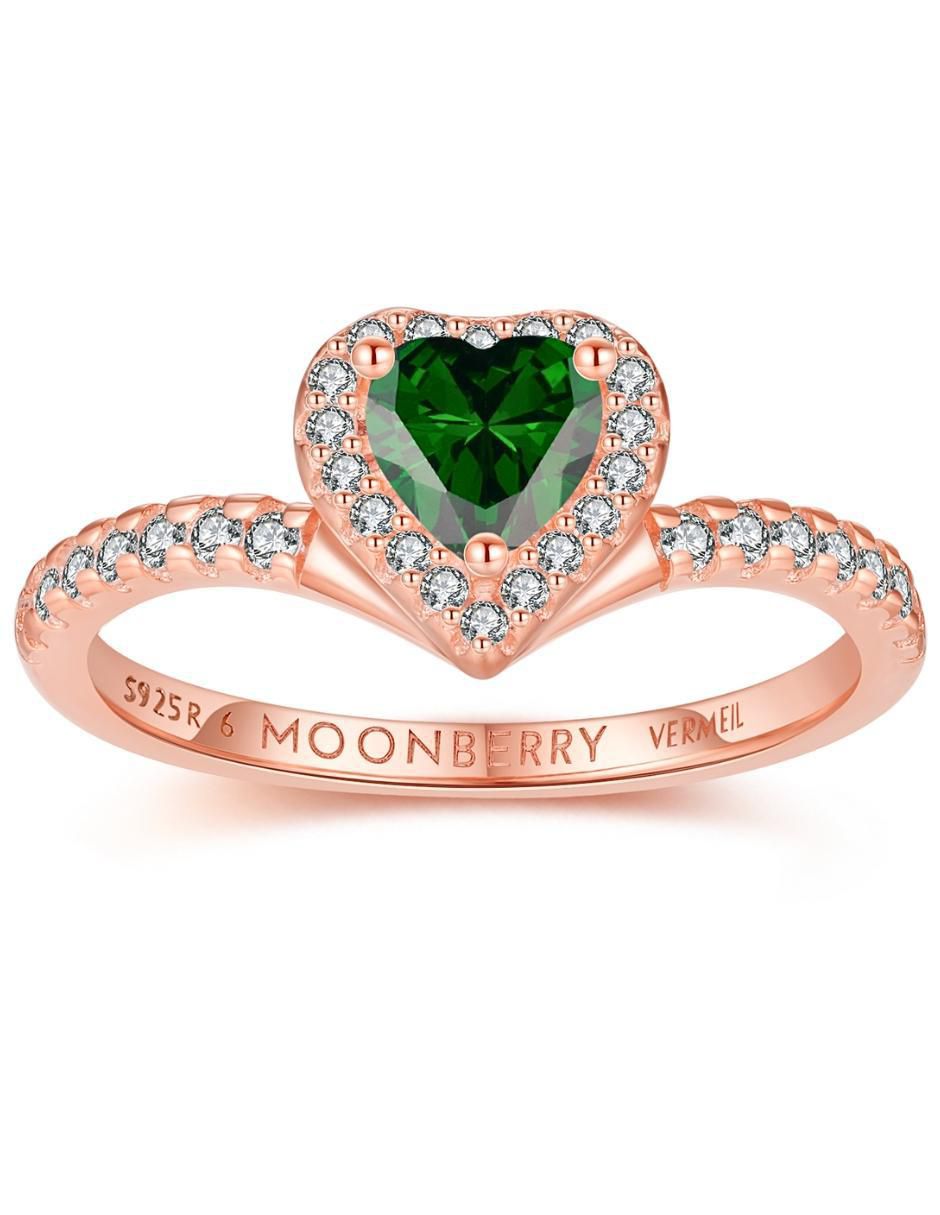 Anillo de corazón Eternity Moments de plata vermeil P 925 zirconia cúbica con acabado baño de oro rosa 2