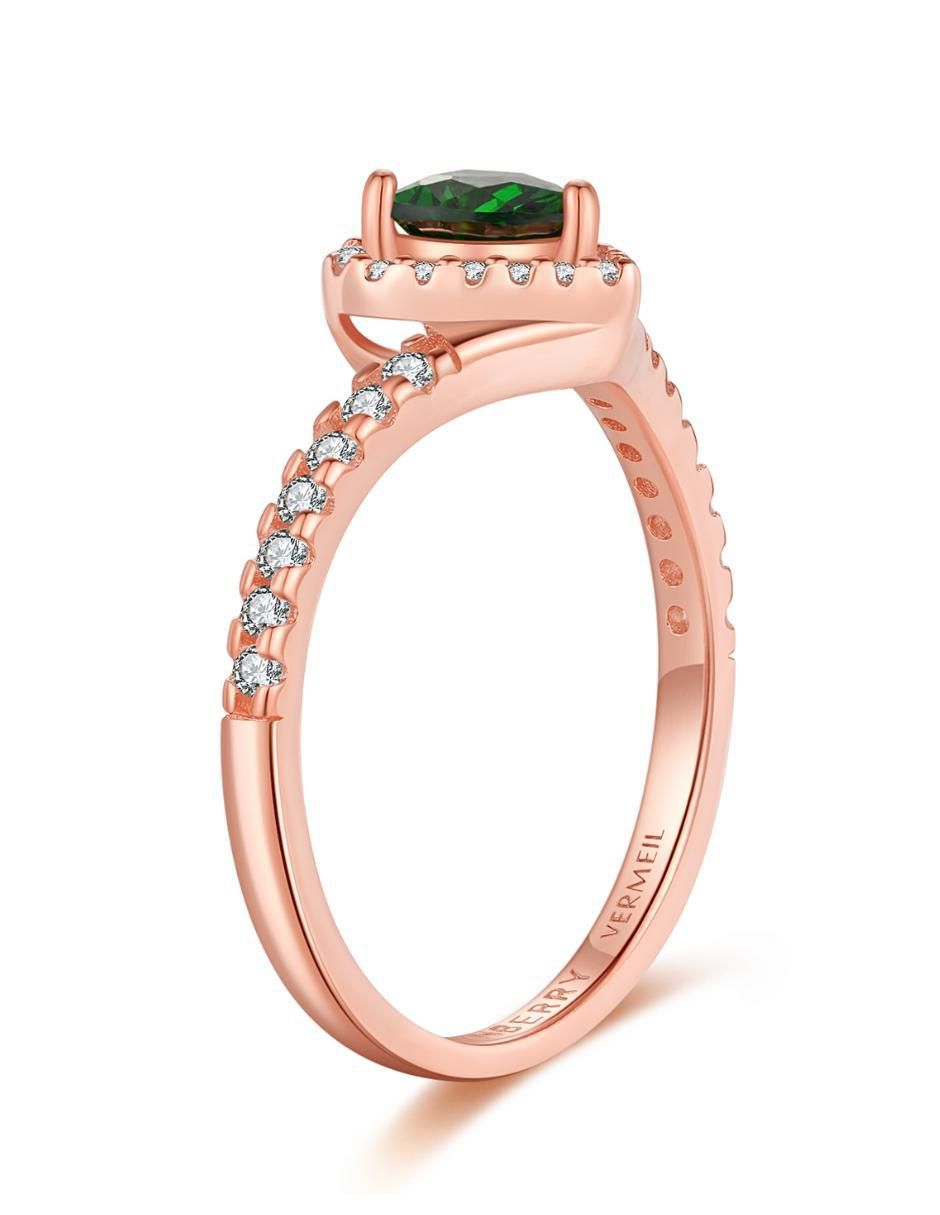 Anillo de corazón Eternity Moments de plata vermeil P 925 zirconia cúbica con acabado baño de oro rosa 3