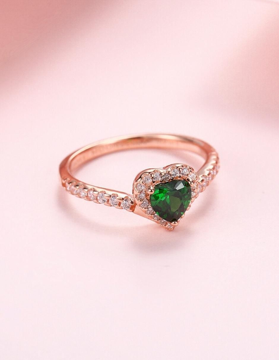Anillo de corazón Eternity Moments de plata vermeil P 925 zirconia cúbica con acabado baño de oro rosa 5