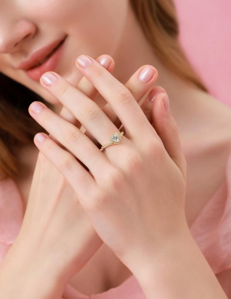 Anillo de corazón Eternity Moments de plata vermeil P 925 zirconia cúbica con acabado baño de oro 9
