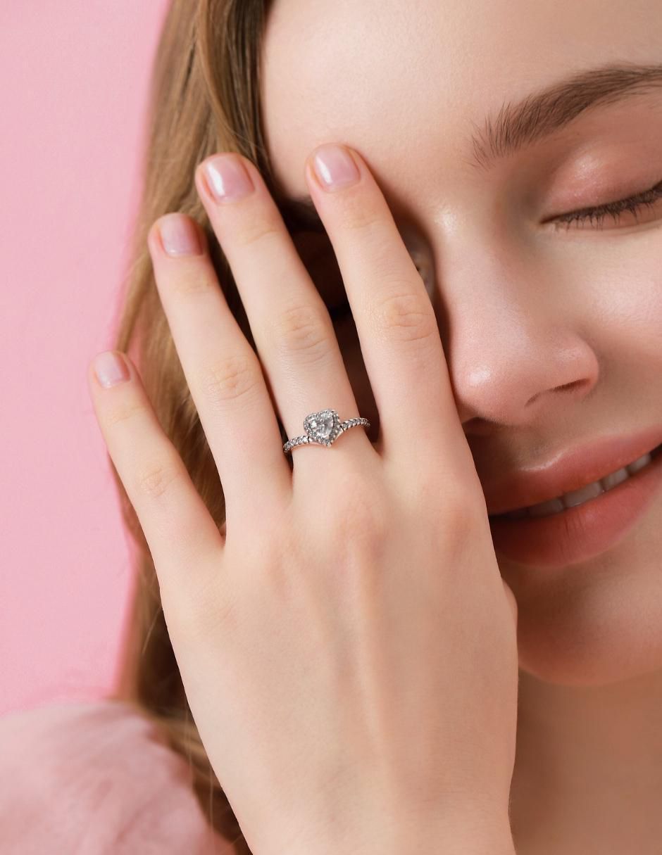 Anillo de corazón Eternity Moments P 925 de plata zirconia cúbica brillante 8