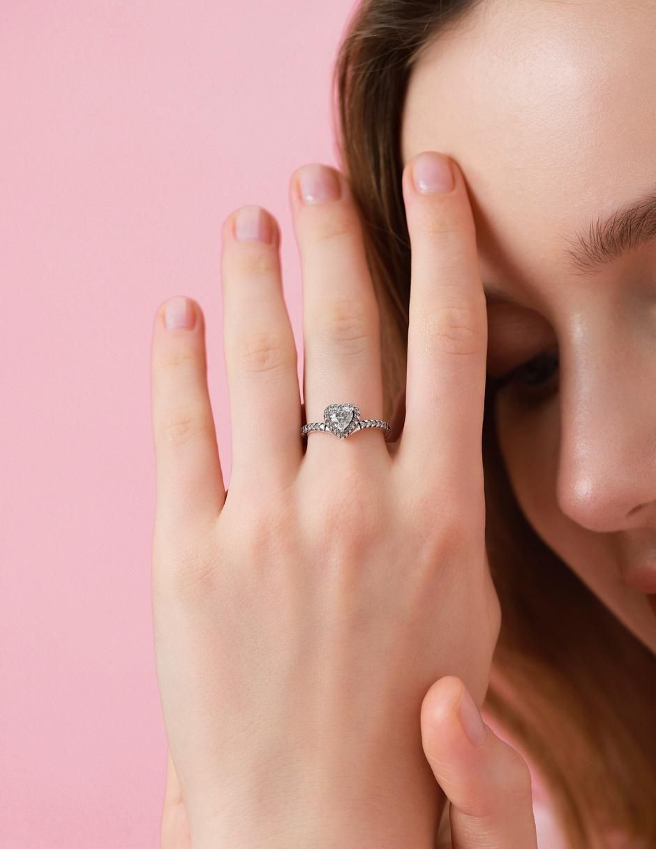Anillo de corazón Eternity Moments P 925 de plata zirconia cúbica brillante 9
