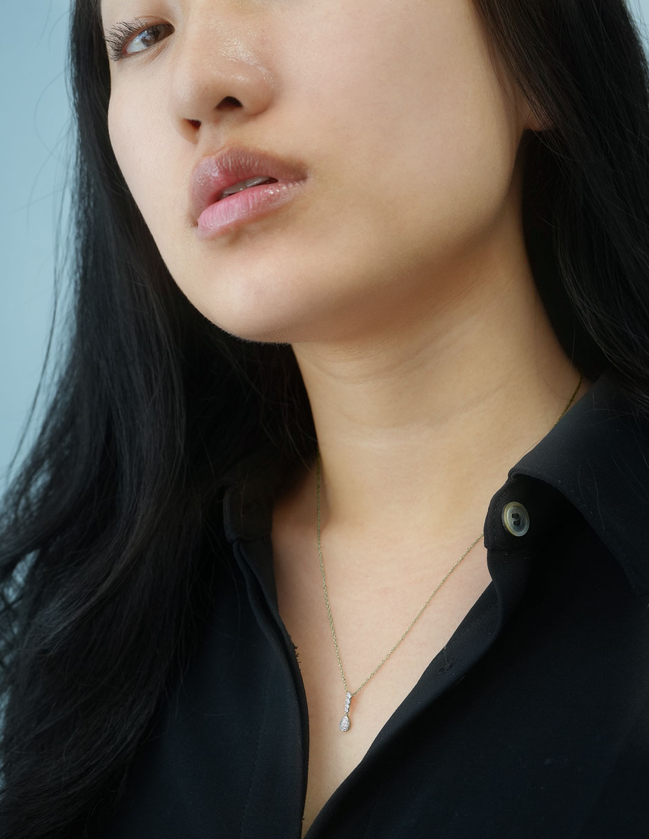 Collar de gota de oro 14 K 3