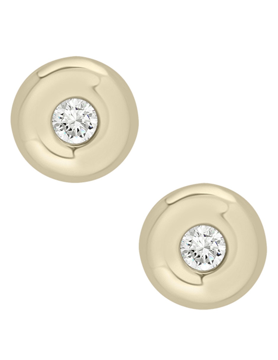 Broqueles de oro 14 k con acabado brillante diamante Broqueles de oro 14 k con acabado brillante diamante