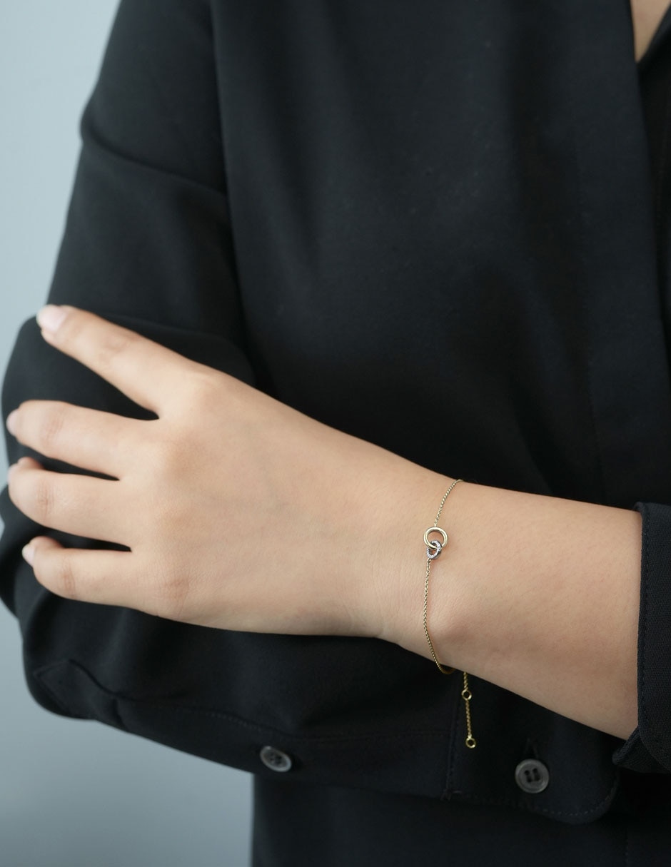 Pulsera Mjj Brillant Inc de oro 14 k Diamond Bracelet con acabado brillante 3