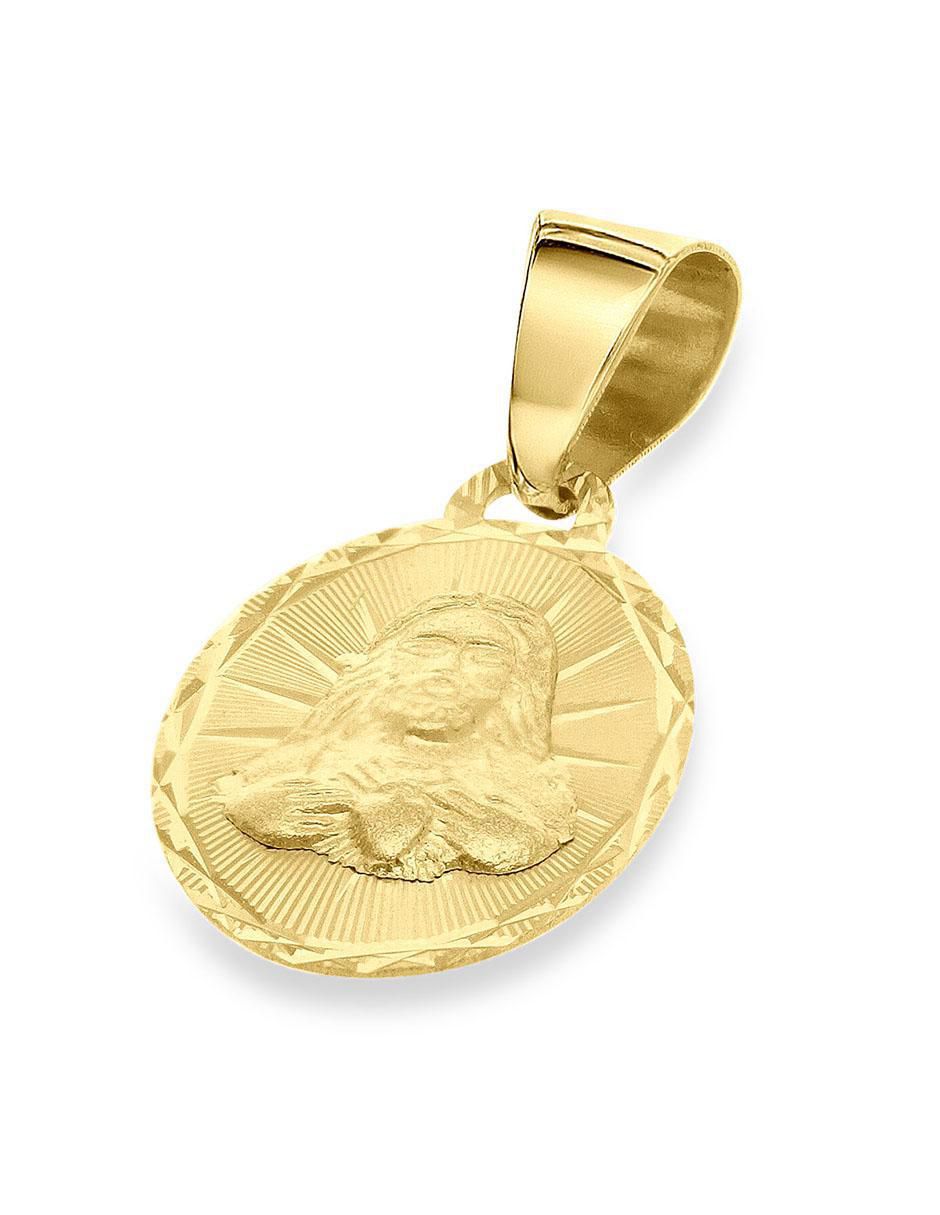 Medalla ovalada sagrado corazón de oro 14 K 2