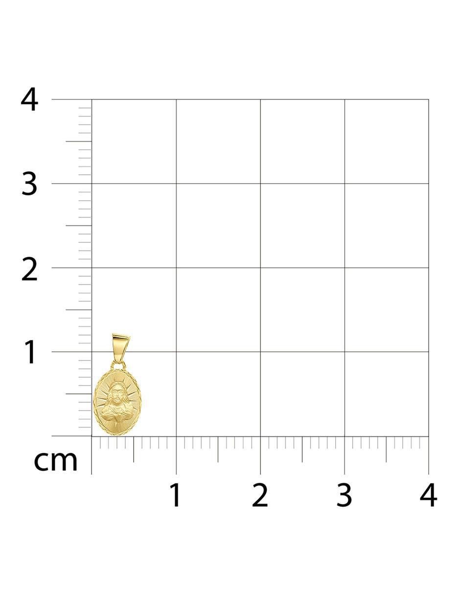 Medalla ovalada sagrado corazón de oro 14 K 3