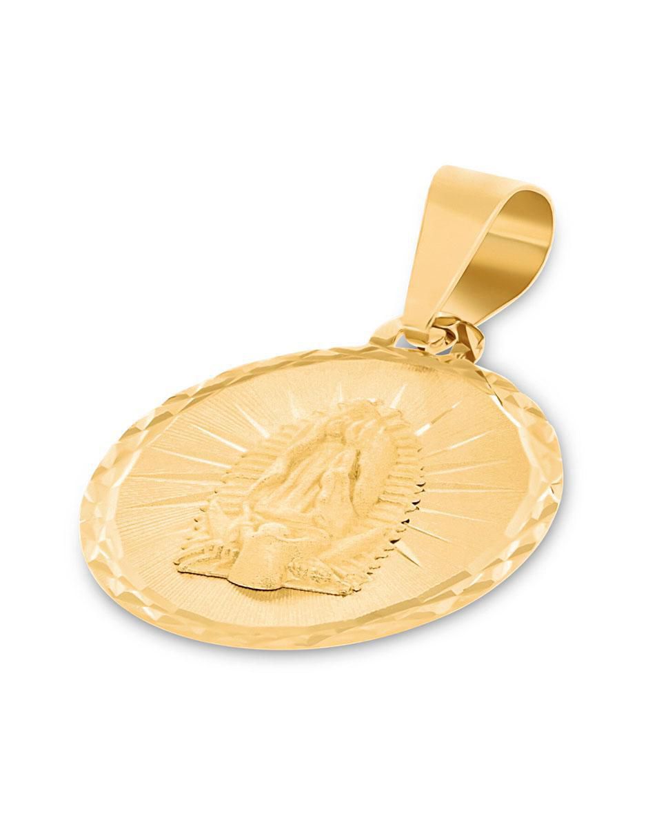 Medalla ovalada virgen de guadalupe de oro 14 K 2