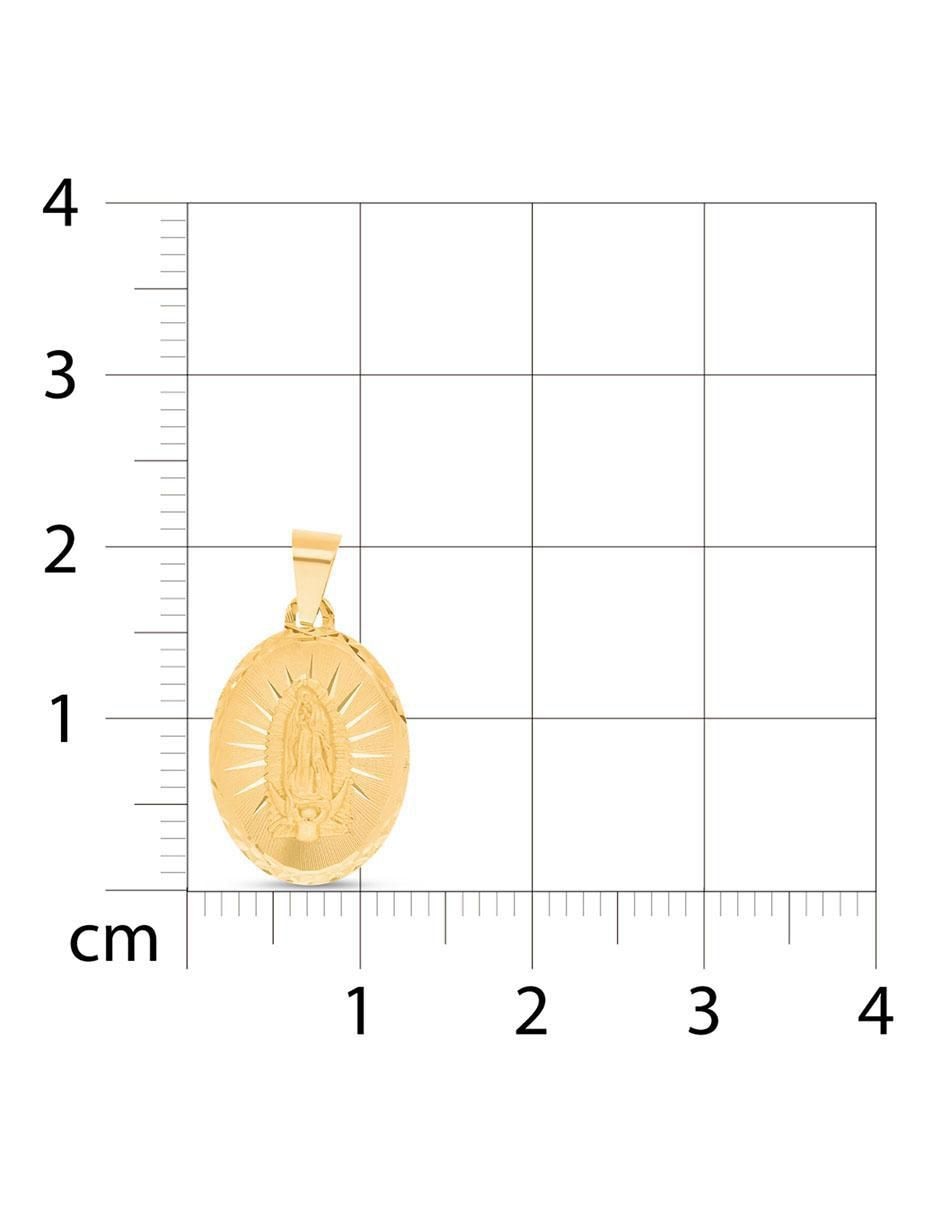Medalla ovalada virgen de guadalupe de oro 14 K 3