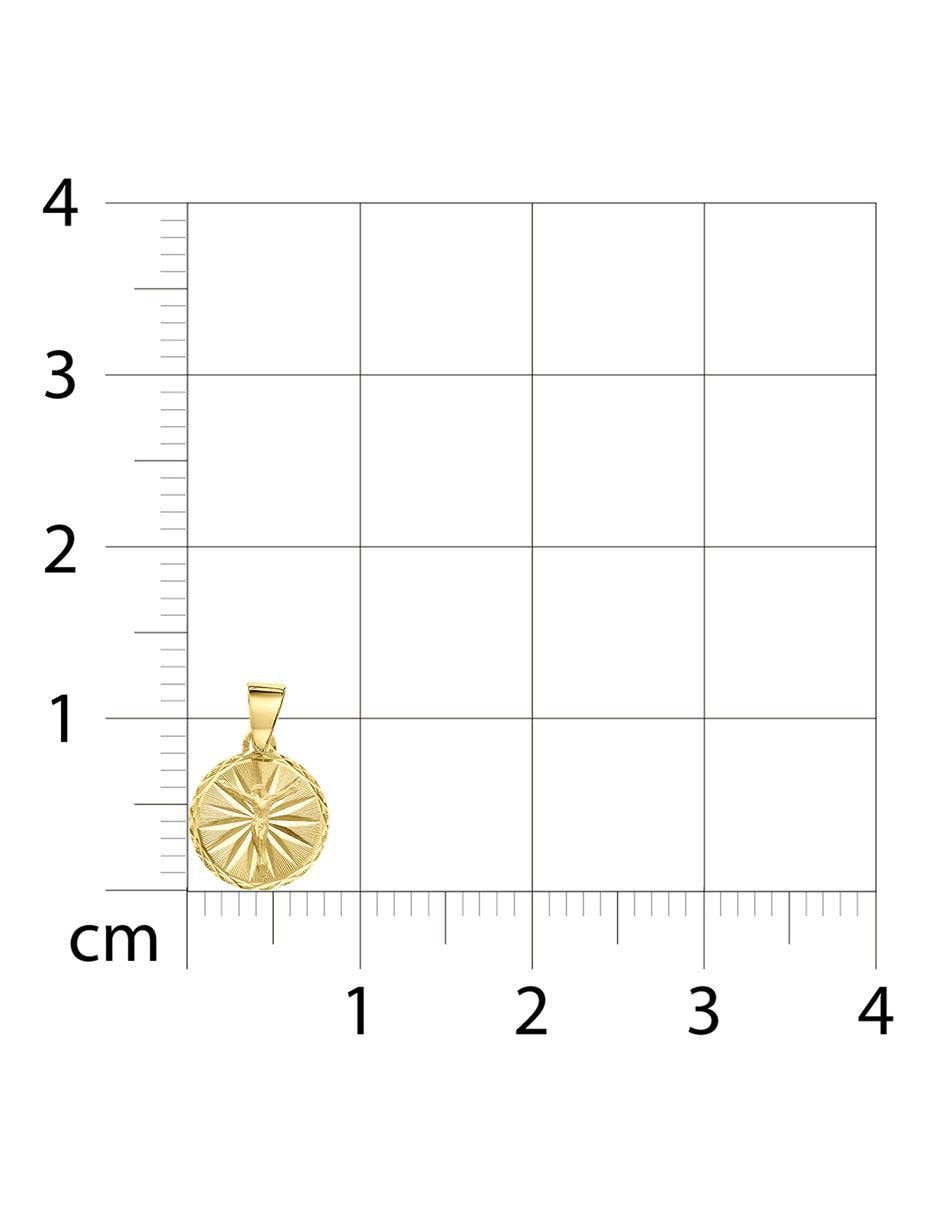 Medalla circular cristo de oro 14 K 3