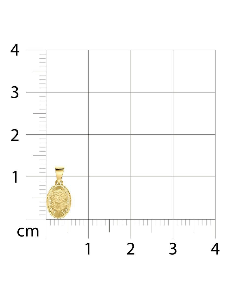 Medalla ovalada cristo de oro 14 K 3