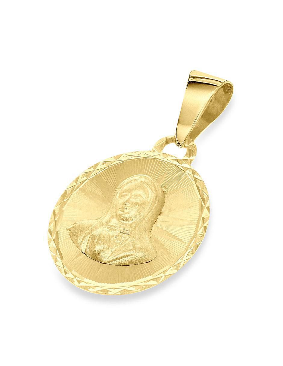 Medalla ovalada virgen de guadalupe de oro amarillo 14 K 2