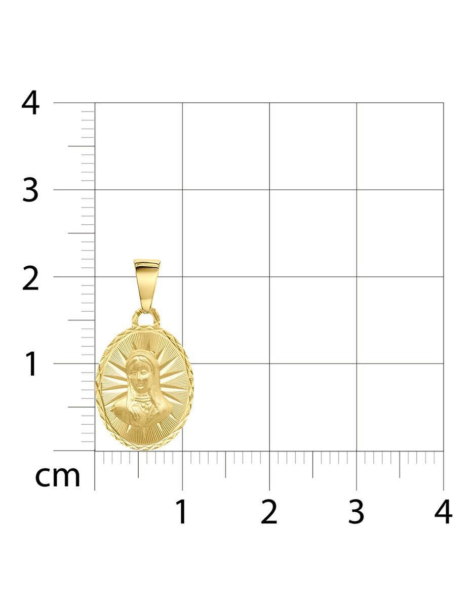 Medalla ovalada virgen de guadalupe de oro amarillo 14 K 3
