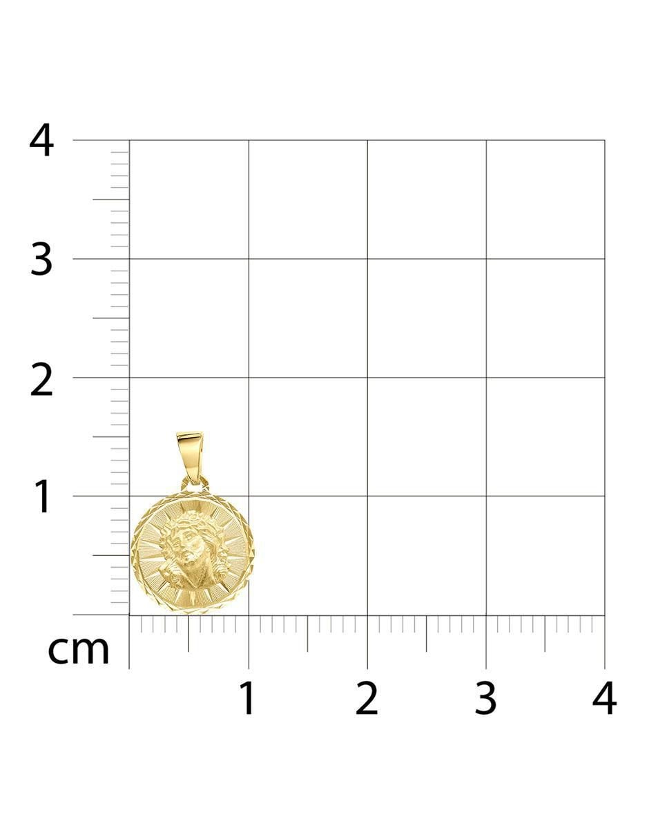 Medalla circular cristo de oro 14 K 3