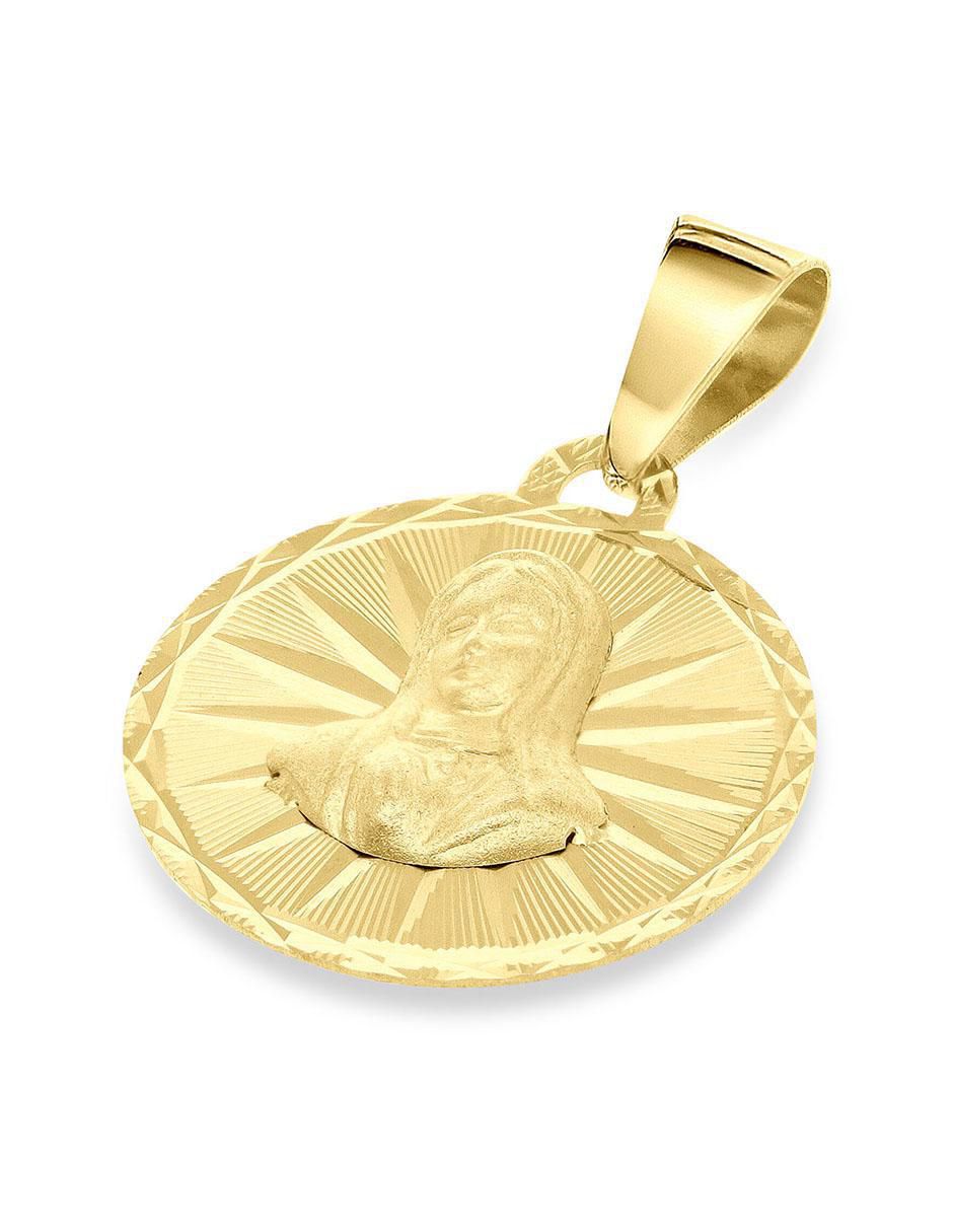 Medalla circular virgen de guadalupe de oro 14 K 2