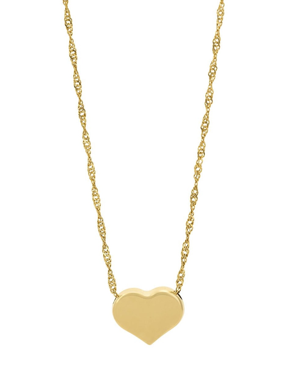 Collar con dije de corazón de oro 14 K