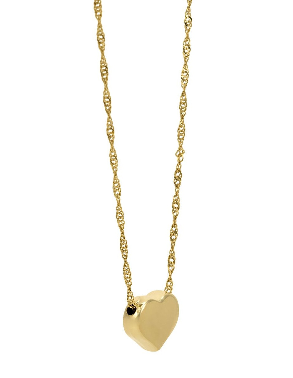 Collar con dije de corazón de oro 14 K 3
