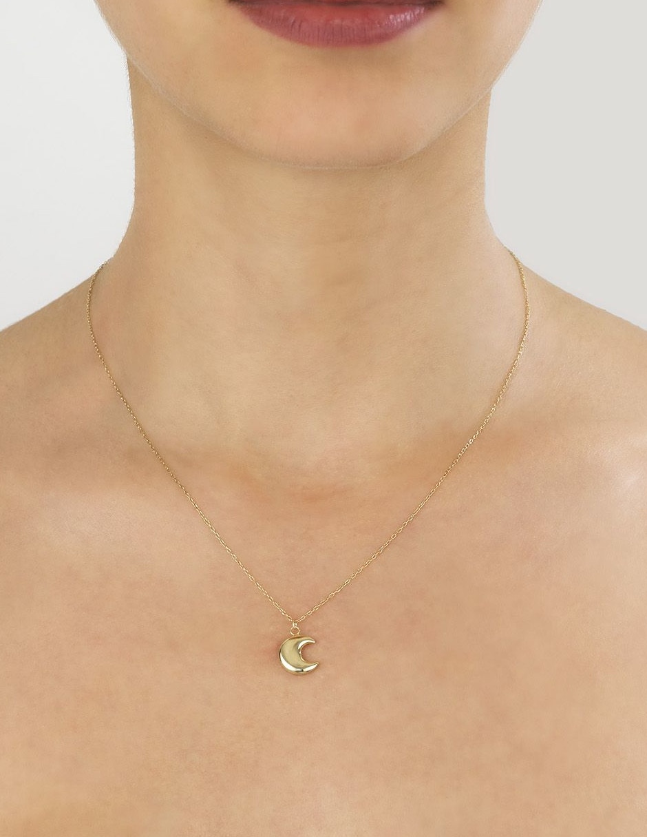 Collar con dije de luna de oro 14 K 2