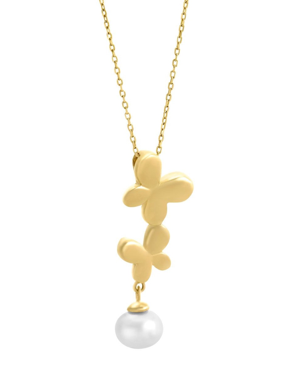 Collar con dije de mariposa de oro 14 K Collar con dije de mariposa de oro 14 K