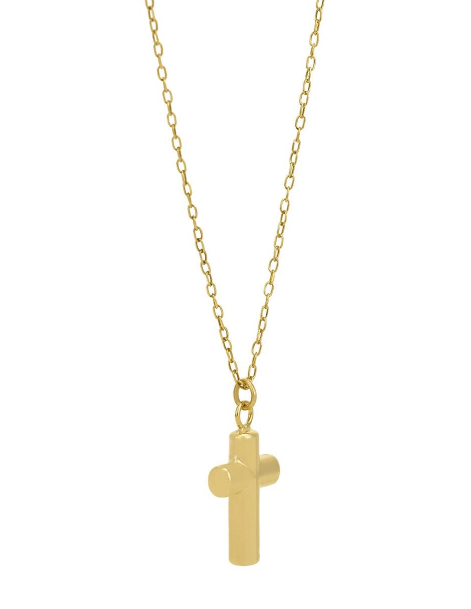 Collar con dije de cruz de oro 14 K 3