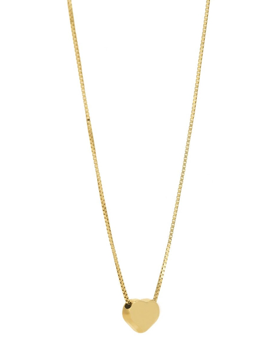 Collar con dije de corazón de oro 14 K 3