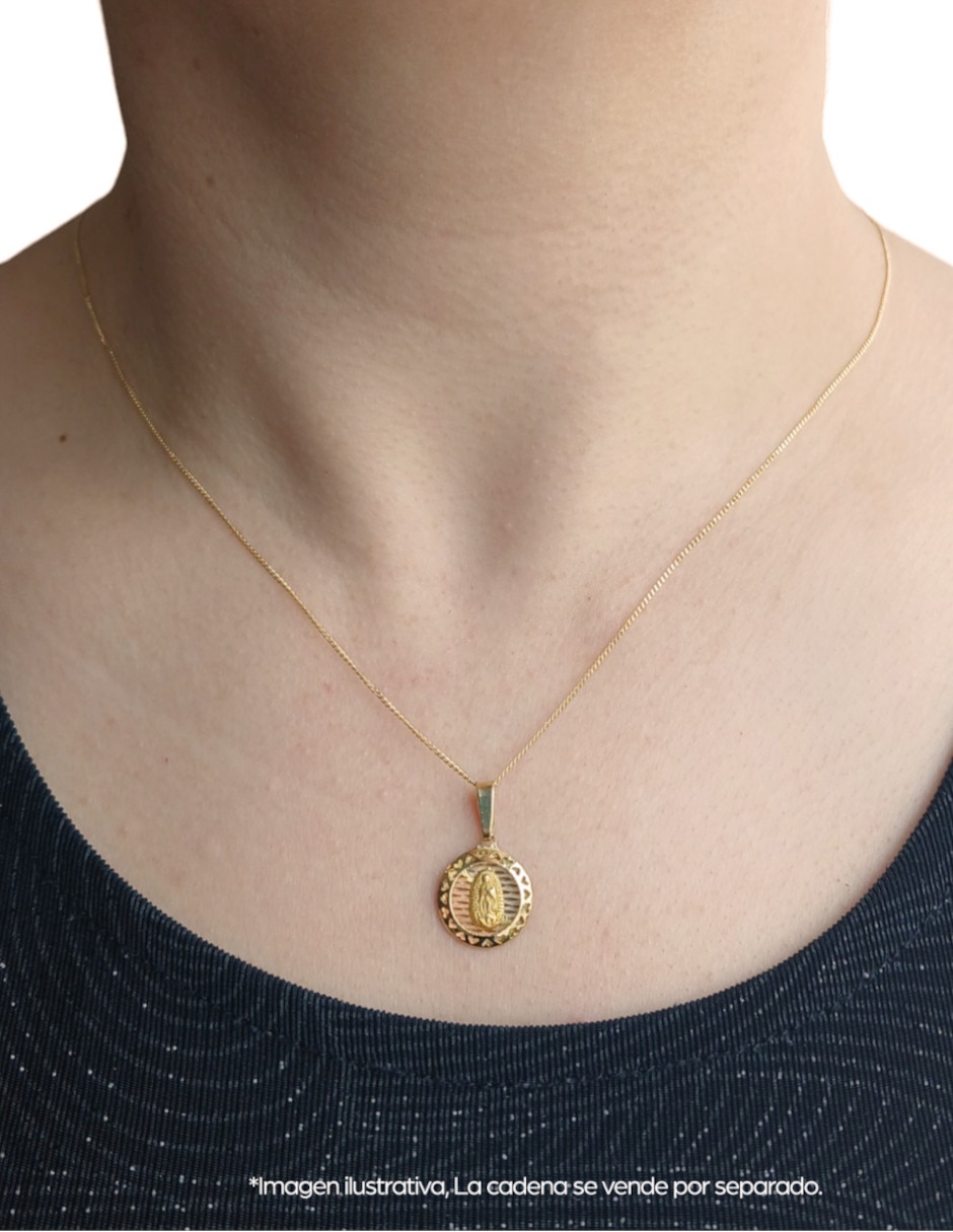 Medalla de virgen de guadalupe de oro florentino 14 K 2