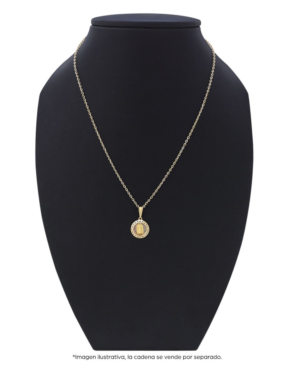 Medalla de virgen de guadalupe de oro florentino 14 K 3