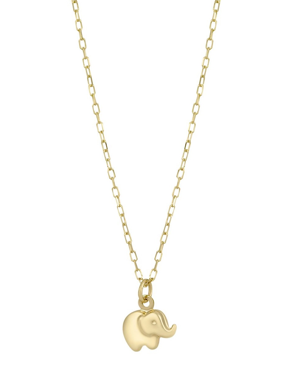 Collar con dije de elefante de oro 14 K