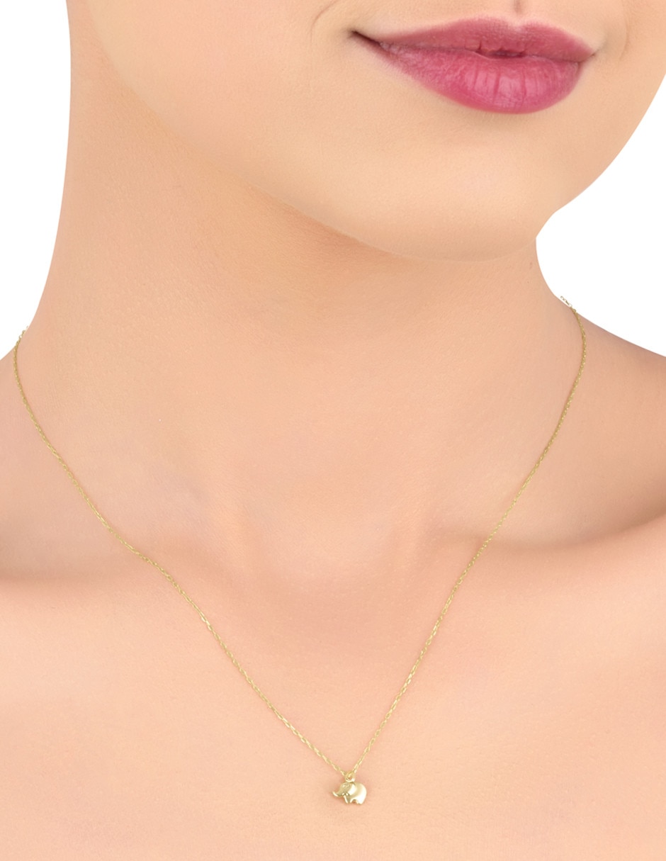 Collar con dije de elefante de oro 14 K 2