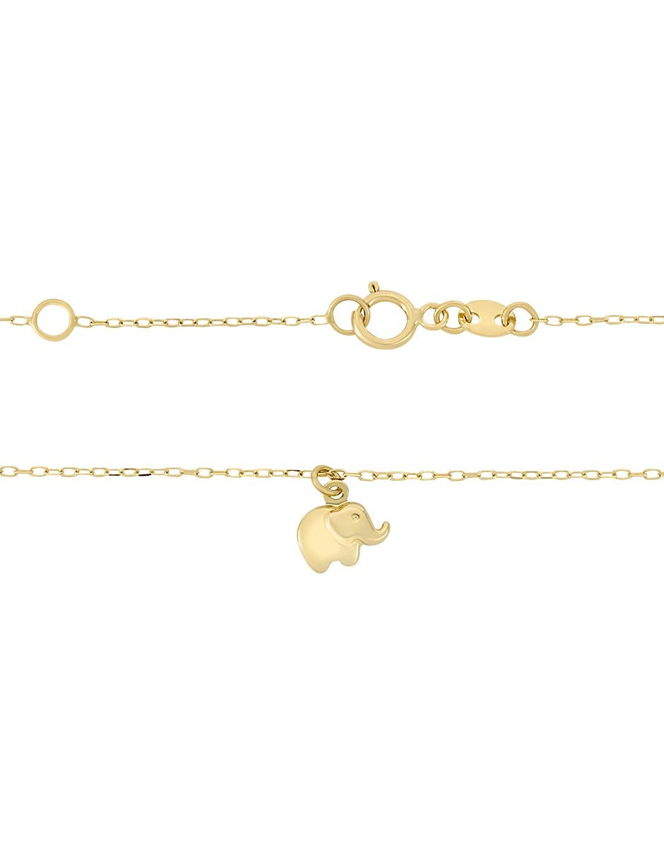 Collar con dije de elefante de oro 14 K 3