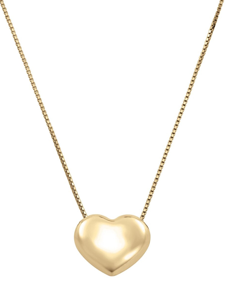 Collar con dije de corazón de oro 14 K