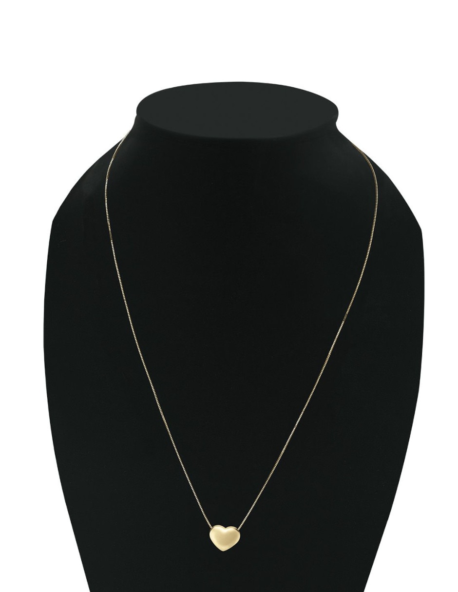 Collar con dije de corazón de oro 14 K 3