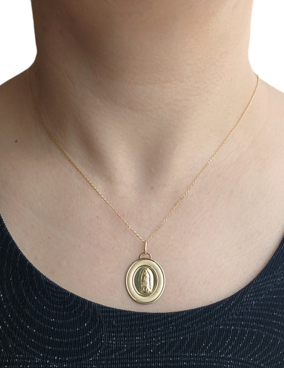 Medalla de virgen de guadalupe de oro 14 K 2