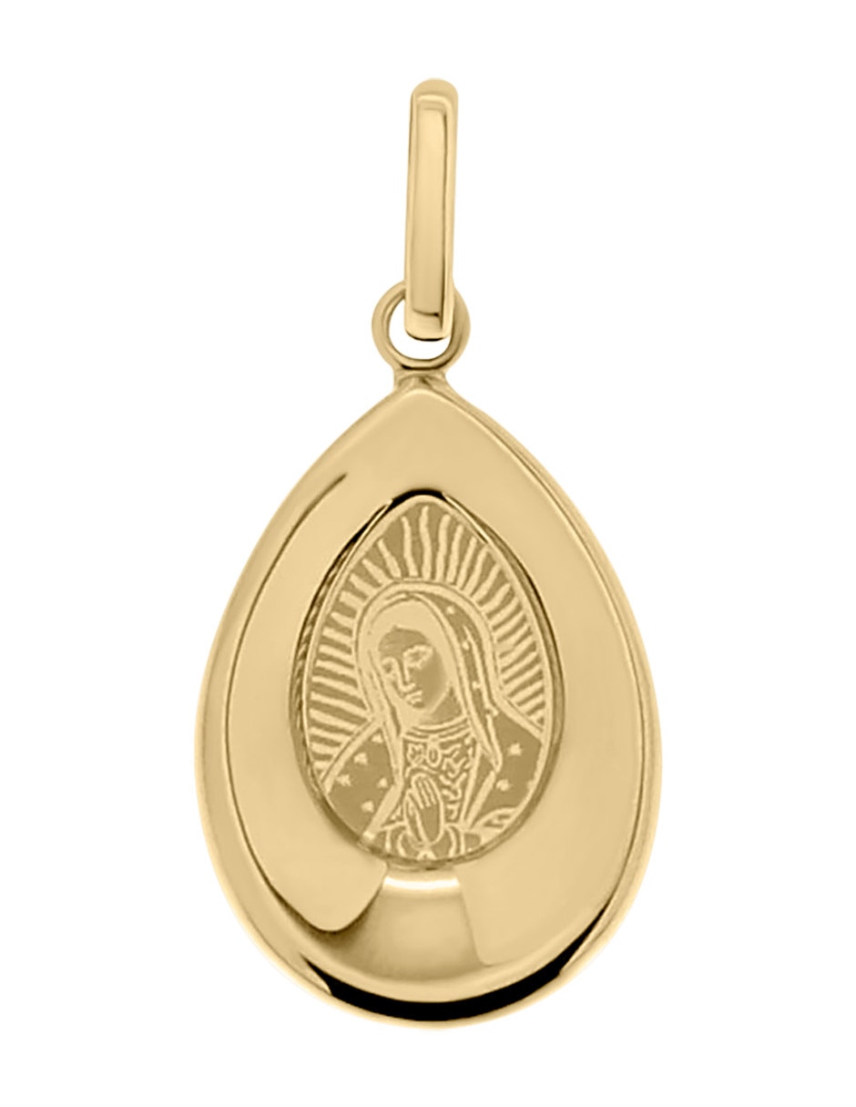 Medalla de virgen de guadalupe de oro 14 K