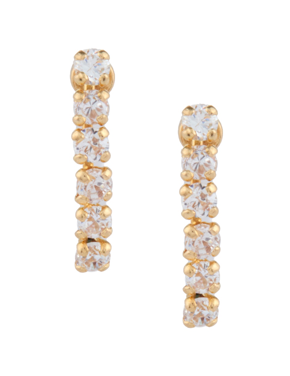 Broqueles de oro 14 K con acabado pavé zirconia